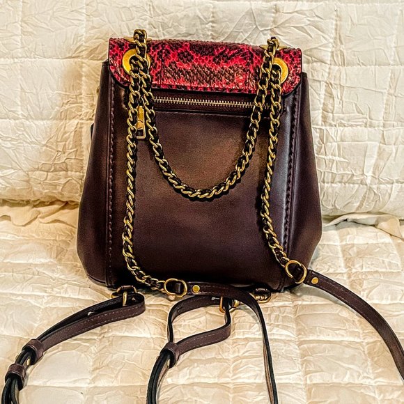 NWOT - COACH PARKER CONVERTIBLE BACKPACK 16 WITH SNAKESKIN DETAIL (79635) - Picture 2 of 9